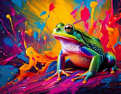 Poised Frog Art Canvas
